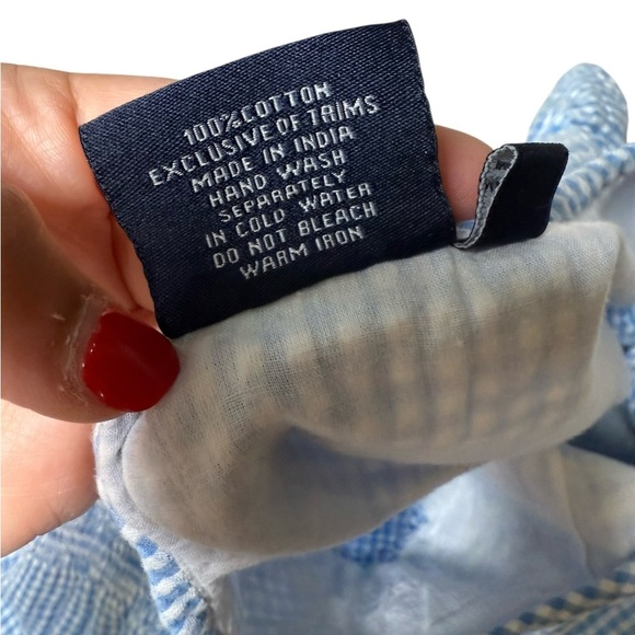 Madison Mathews Blue Gingham Embroidered Cotton Dress Size S from Tuckernuck - Picture 3 of 4